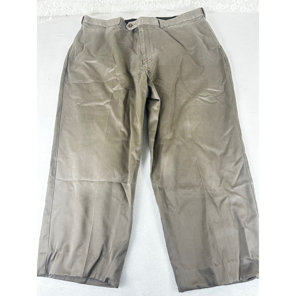 Savane Mens Sandstone Cotton Flat Front Chino Pants 40x30 S7FB0203 Brown